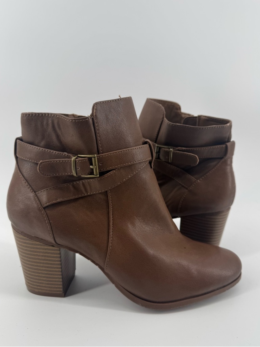 KennethCole Reaction Brown Ankle Boots with Block  3” Heel Women's Size 9